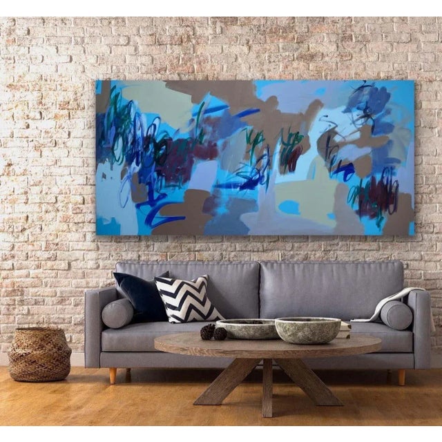 2020s Mirtha Moreno, Large Painting Titled “Bluejay”, 2022 For Sale - Image 5 of 8