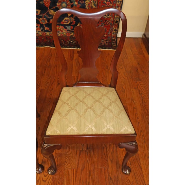 1980s Set of 6 Kindel Queen Anne Style Mahogany Dining Chairs For Sale - Image 14 of 18