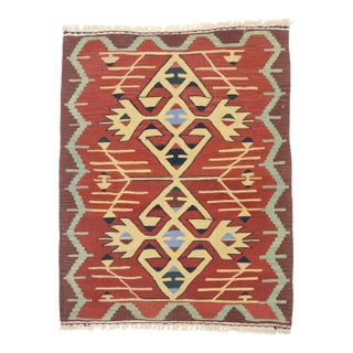 Vintage Persian Shiraz Kilim Rug - 02'10 X 03'07 For Sale