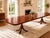 Oxblood Red Vintage Drexel Mahogany Extendable Double-Pedestal Dining Table With 3 Leaves For Sale - Image 8 of 9