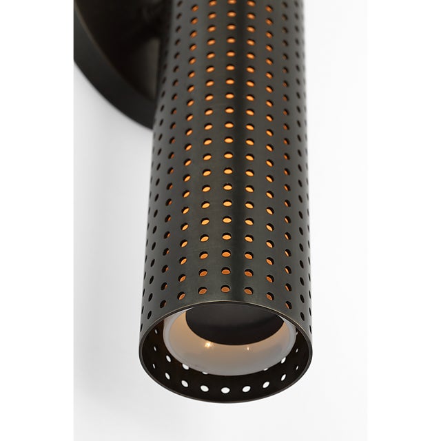 Visual Comfort Kelly Wearstler for Visual Comfort Signature Precision 18" Bullet Sconce in Bronze with White Glass For Sale - Image 4 of 6