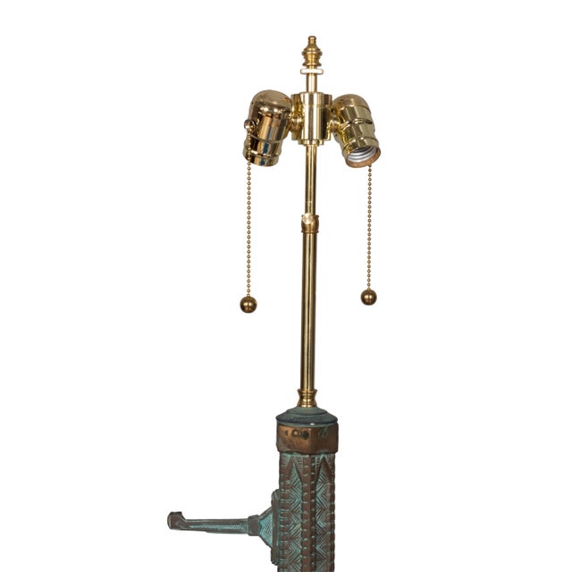 Art Deco Bronze Table Lamps - A Pair For Sale - Image 11 of 13