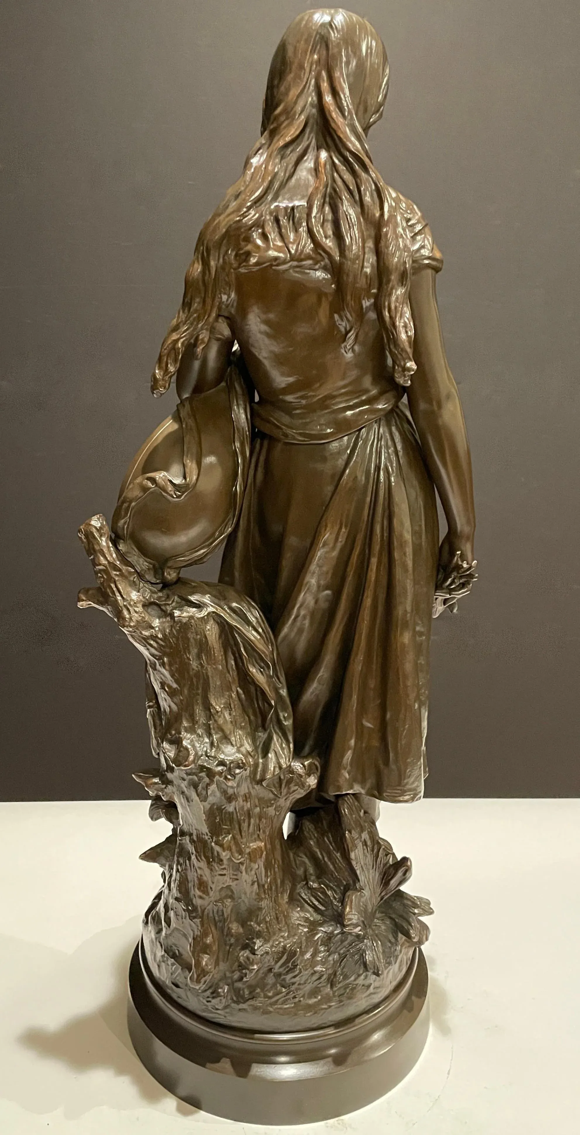 Late 19th Century Bronze Young Girl By Hippolyte Francois Moreau