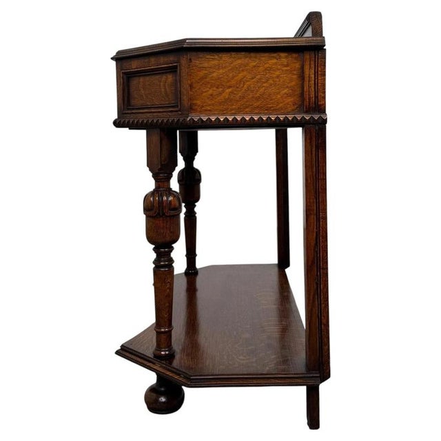 20th Century Jacobean Revival English Oak Side Table For Sale - Image 10 of 12