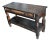 MId 20th Century Rustic Distressed Black Wood Console Table With Drawer and Equestrian Ring Pulls For Sale