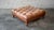 Thomasville tufted leather cocktail ottoman, circa 2001. Timeless Chesterfield design with button tufting and distressed...