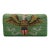 Needlepoint Celadon Green Brick Doorstop W/ American Eagle Shield Crest For Sale