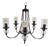 Mid Century Round Iron 5 Arm Chandelier With Bubble Glass For Sale