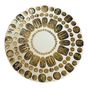 1950s Fornasetti Camei Gold Medalion Coffee Table