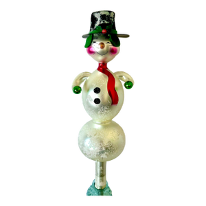 Rare 1995 Christopher Radko "Italian Ice" Snowman Christmas Tree Topper Finial; 13"