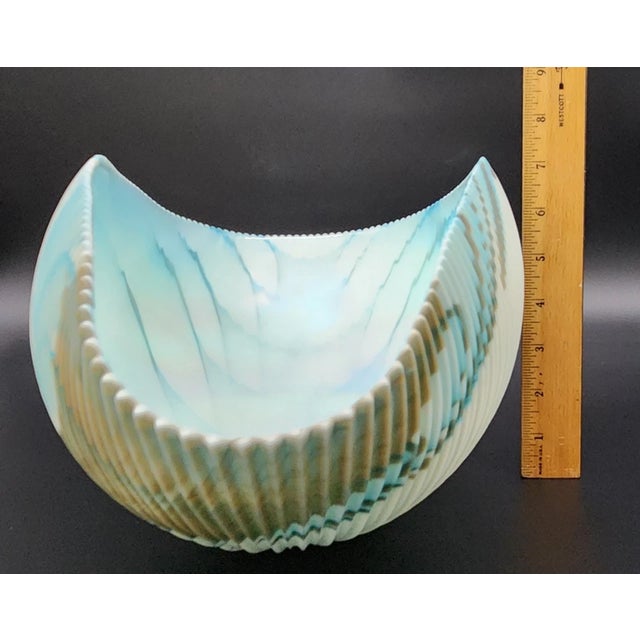 Glass Vintage Murano Style Art Glass Shell Shape Tranquility Bowl For Sale - Image 7 of 9