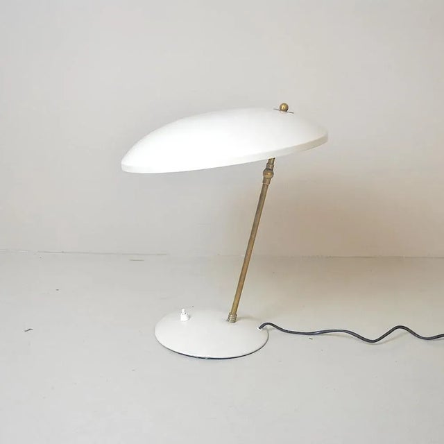 Mid-Century Italian Aluminum and Brass Table Lamp, 1950s For Sale - Image 11 of 11