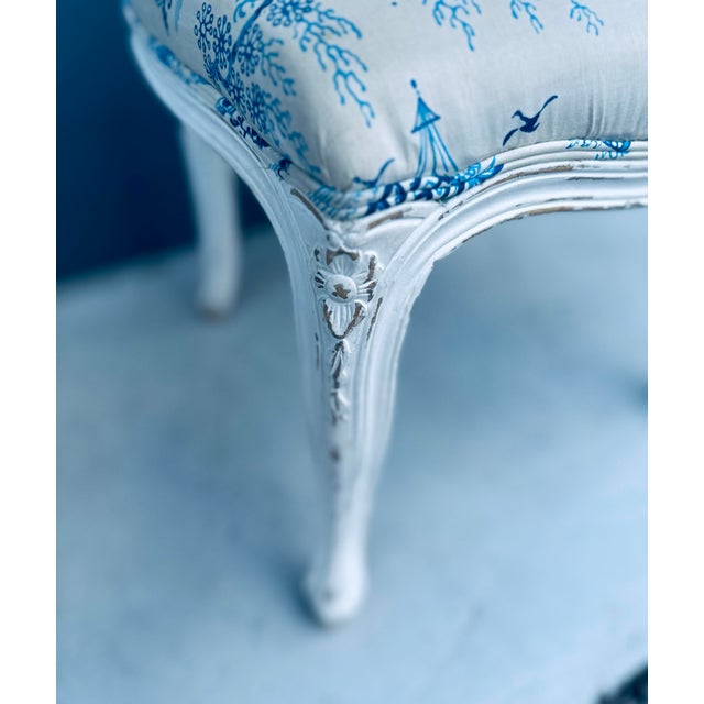 French Chairs With Custom Vintage Chinoiserie Toile - A Pair For Sale - Image 10 of 10