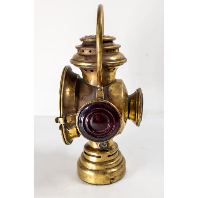 19th or 20th Century Brass Bicycle Carriage "Neverout" Lantern For Sale In New York - Image 6 of 13
