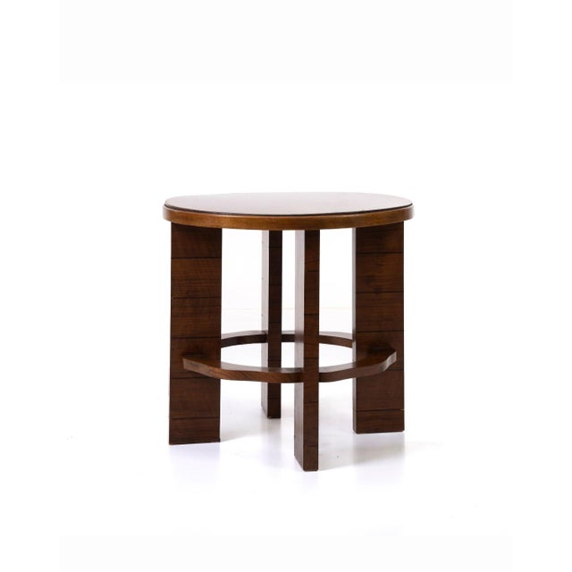 Art Deco Coffee Table with Round Top, 1940s For Sale - Image 3 of 7