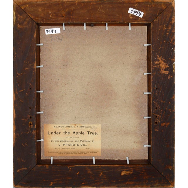 "Under the Apple Tree", Figurative Chromolithograph After George Niles, 188/250 by Louis Prang For Sale In Monterey, CA - Image 6 of 7