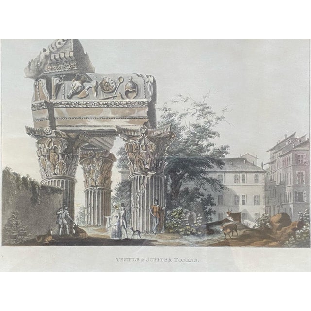 Vintage Pair of Vintage Architectural Prints Roman Views Hand Colored ...