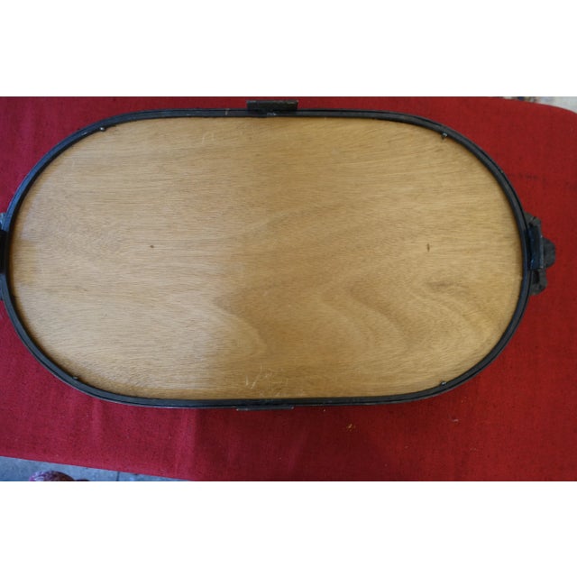 Art Deco Wrought Iron and Painted Glass Centerpiece, 1930s For Sale - Image 4 of 5