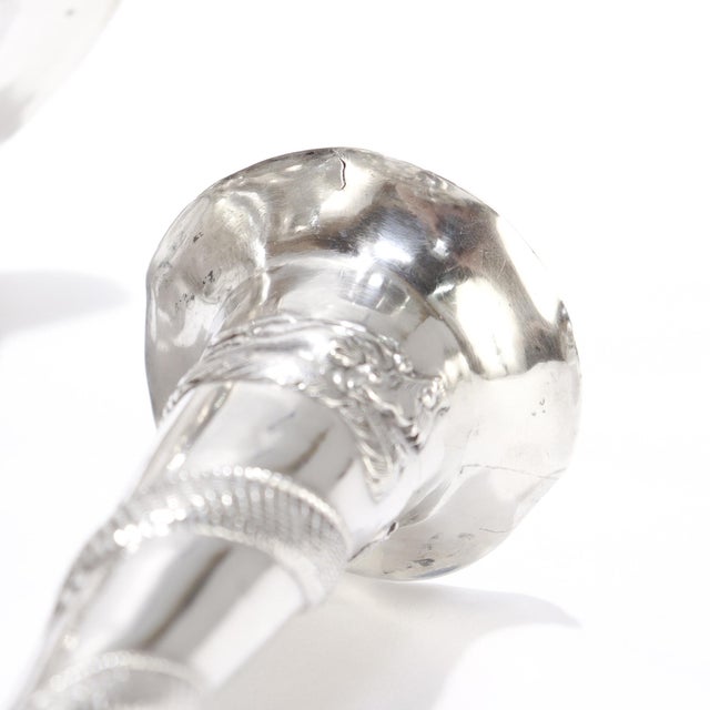 Antique Chinese Export Silver Dragon Epergne Flower Vase by Kwan Wo For Sale - Image 10 of 18