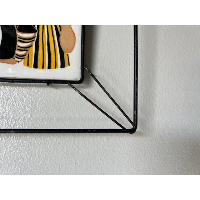 1970s Mid-Century " Bror Bonfils " Hand Painted Ceramic Wall Art - a Pair For Sale In Miami - Image 6 of 10