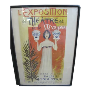 E. Carle Lucas French Theater of Music Art Deco Nouveau Lithograph Poster C1896