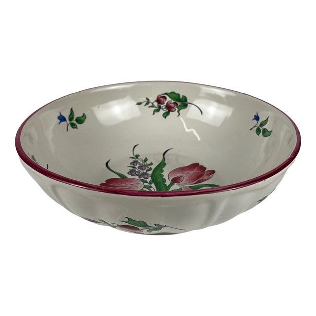 Small Salad Bowl Reverbère Model with Tulip Motif by Kg Lunéville 1980s For Sale