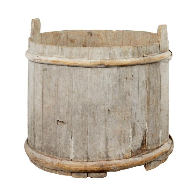 Large Antique Scandinavian Pine Storage Barrel, 1850 For Sale - Image 6 of 11
