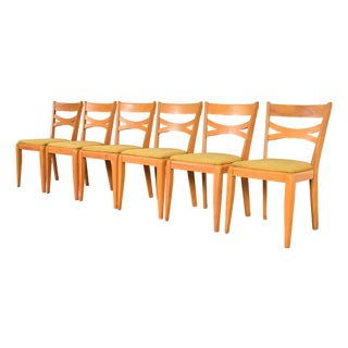 Heywood Wakefield Mid-Century Modern Solid Maple Dining Chairs, Set of Six For Sale