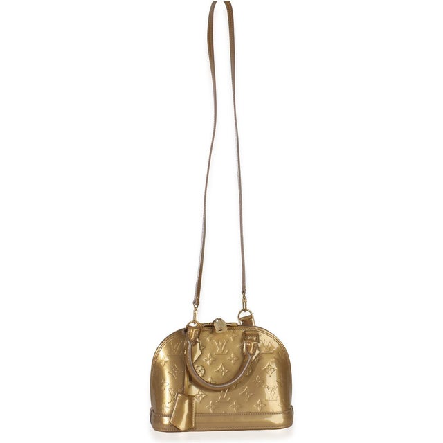 Gold Beige Poudre Monogram Vernis Alma BB For Sale - Image 8 of 9