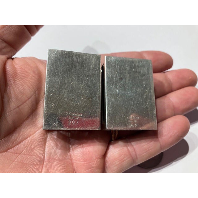 Offered is a set of 2 beautiful prewar S. Kirk & Son pattern number 90F sterling silver matchbox covers (match safe)...