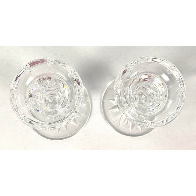 1980s 1980s Waterford of Ireland, Cut Crystal Candlesticks – A Pair For Sale - Image 5 of 7