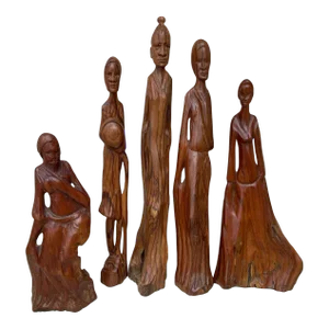 Hand Carved Set of Wood Figures