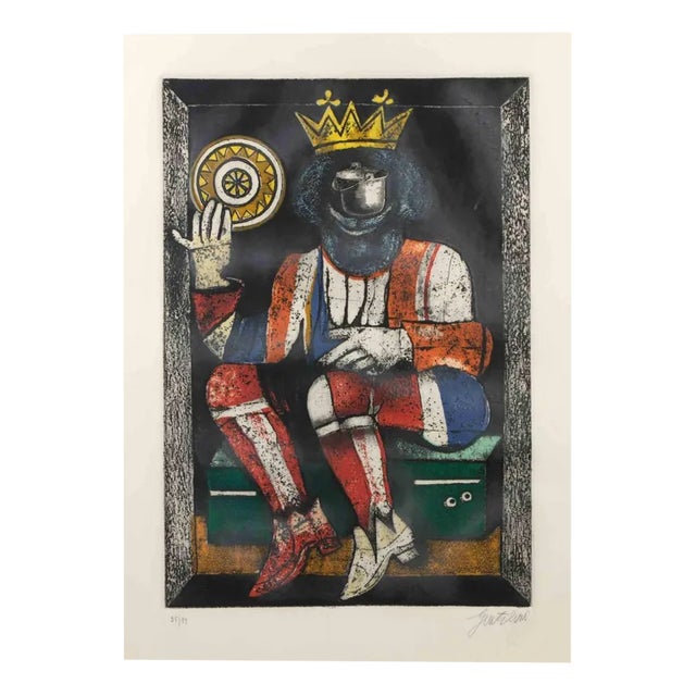 Franco Gentilini, King of Coins, Screen Print, 1970s For Sale