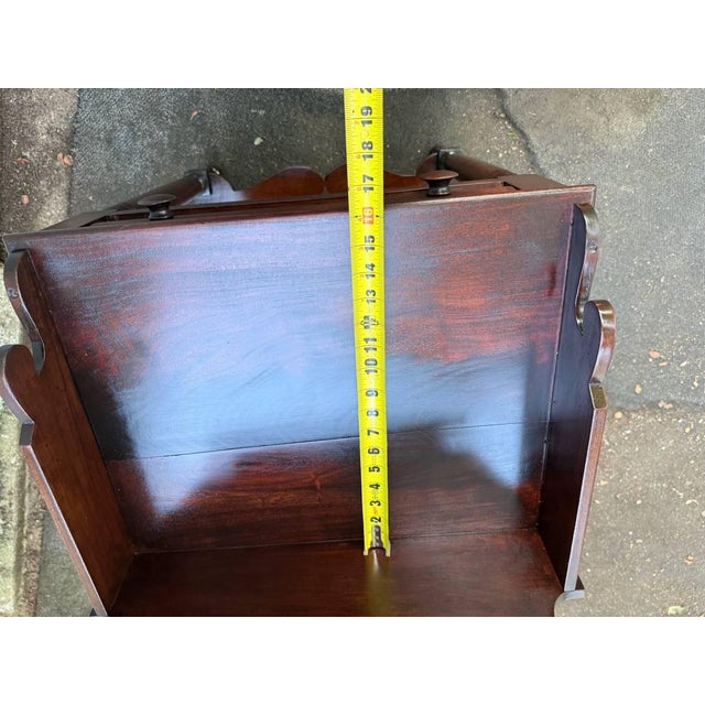 Antique 19th Century Early American Empire Style Mahogany One Drawer Wash Stand Side Table For Sale - Image 11 of 15
