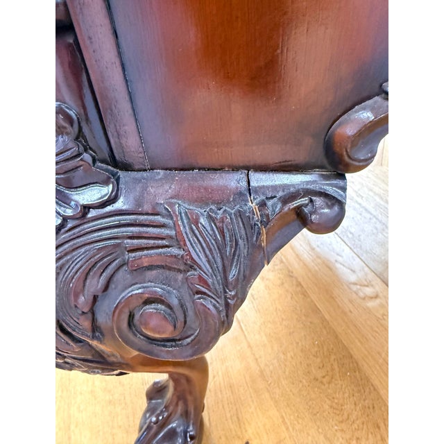 Sligh Carved Mahogany Leather Top Desk For Sale - Image 11 of 12