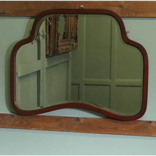Art Deco Walnut Wall Mirror, 1920 For Sale - Image 6 of 7