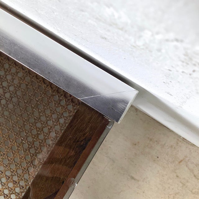 Mid-Century Lane Two-Tier End Table With Smoked Glass and Cane Shelf For Sale - Image 12 of 12