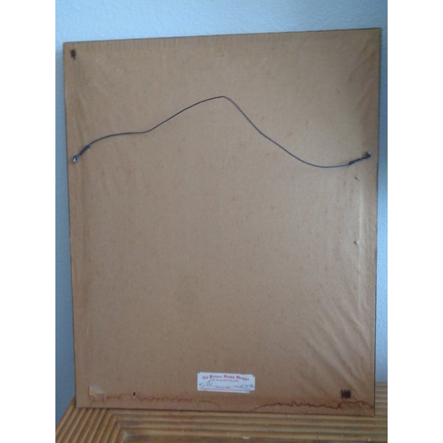 1980s Vintage Framed Poodle Stich on Linen For Sale - Image 5 of 5