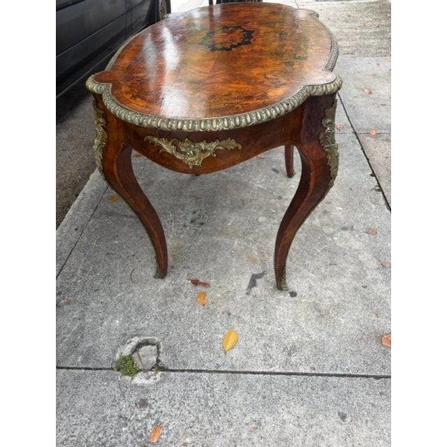 Antique French Walnut & Marquetry 19th C. Ladies Writing Desk Circa 1880 For Sale - Image 9 of 9