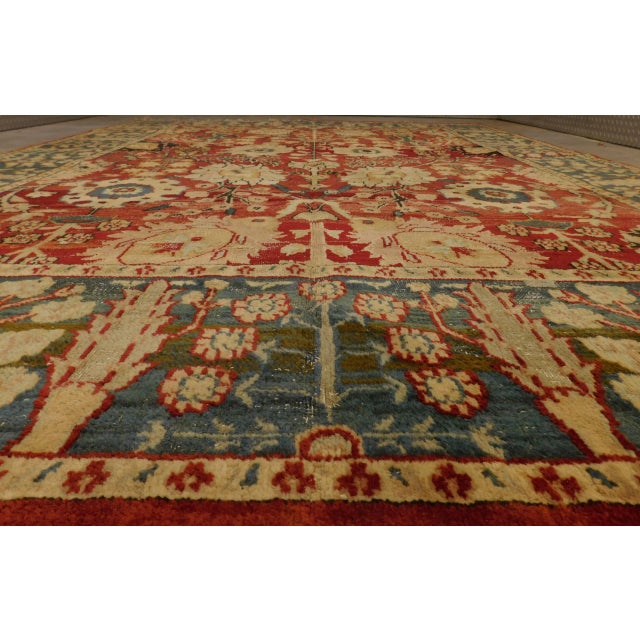 Vintage Indian Agra Rug- 8′ × 10′ For Sale - Image 4 of 13