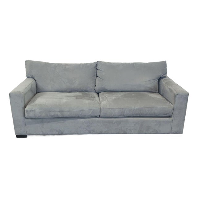 Crate and Barrel 3-Seat Modern Gray Sofa For Sale