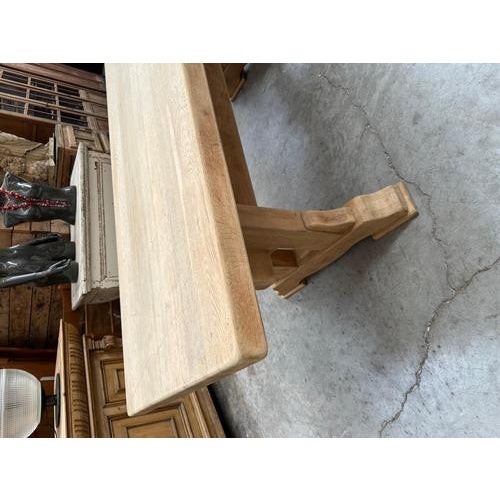 Solid Oak Farmhouse Table For Sale - Image 10 of 13