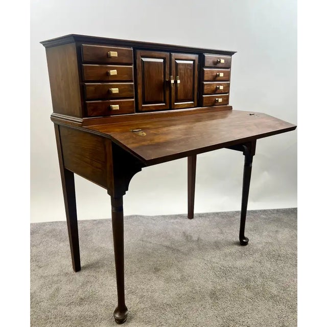Queen Anne Queen Anne Style Pennsylvania House Secretary Writing Desk in Cherry Wood For Sale - Image 3 of 16