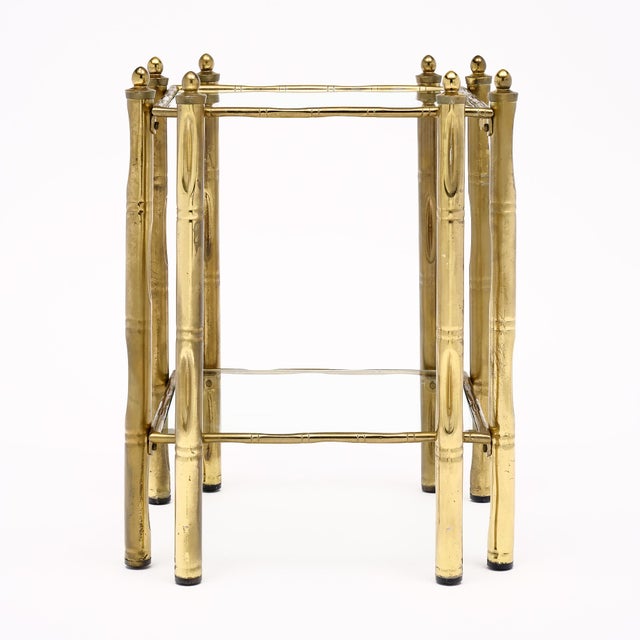 Brass Modernist French Side Table For Sale - Image 9 of 9