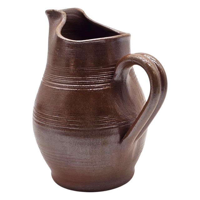Farmhouse Grès Du Berry French Salt-Glazed Stoneware Pitcher, 7" For Sale - Image 3 of 13