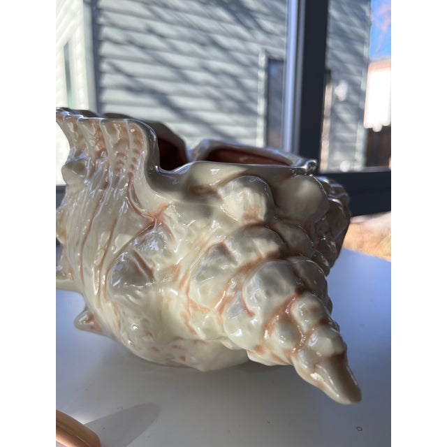 Tan Late 20th Century Conch Shell Ceramic Soup Tureen With Ladle For Sale - Image 8 of 12