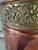 Metal Antique Copper & Repoussé Brass Victorian-Style Wastepaper Basket / Decorative Waste Bin For Sale - Image 7 of 12