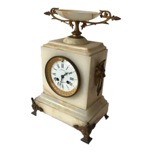 1870s CH Martin French Onyx Mantle Clock