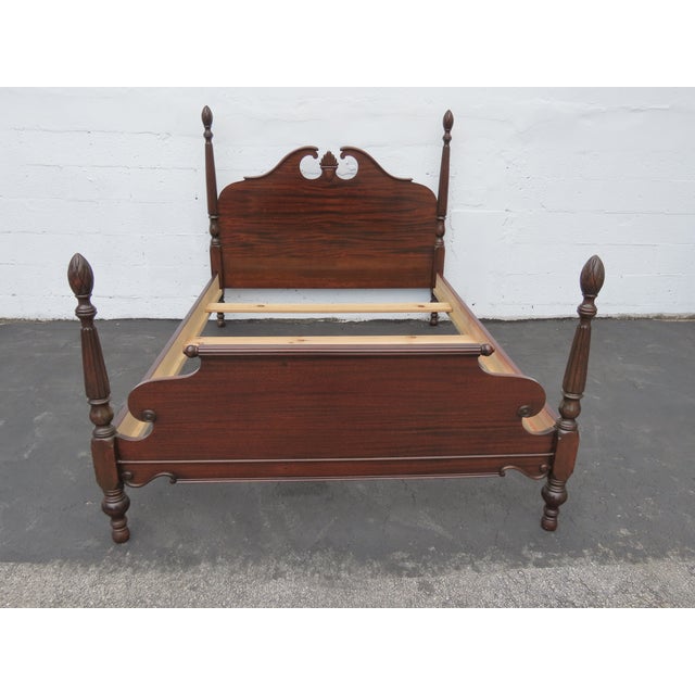 1940s Mahogany Full Size Poster Pineapple Finial Bed 6412 For Sale - Image 14 of 18