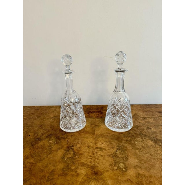 Antique Edwardian Bell-Shaped Decanters, 1900, Set of 2 For Sale - Image 4 of 5